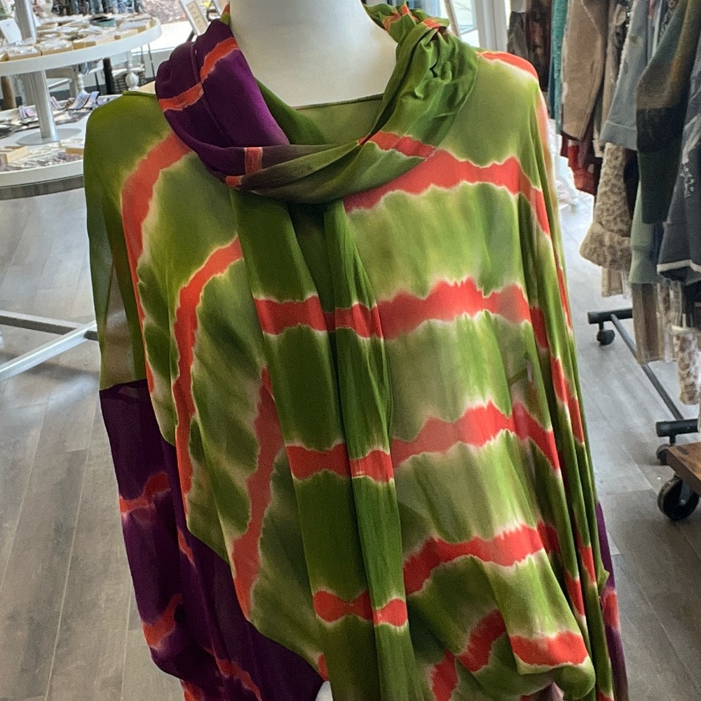 NWT Vibrant Green and Purple Women's Shrug with Sash